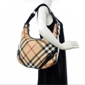 Authentic BURBERRY Larkin Nova Check Hobo
